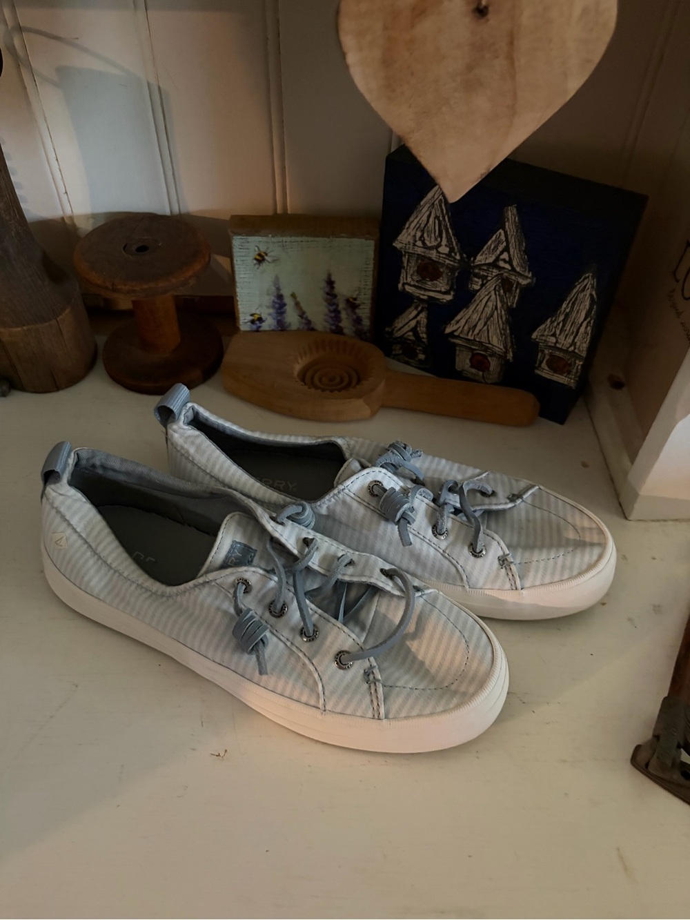 Sperry Casual Women's Light Blue Striped Sneakers